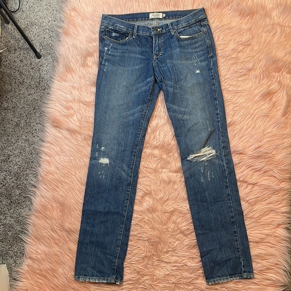Abercrombie & Fitch Blue Low Rise Distressed Skinny Jeans Size 6R - Picture 4 of 8